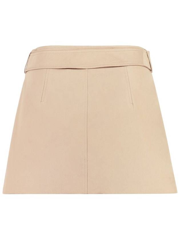 Women's Cotton Gabardine Mini Trench A-Line Skirt Beige - BURBERRY - BALAAN 3