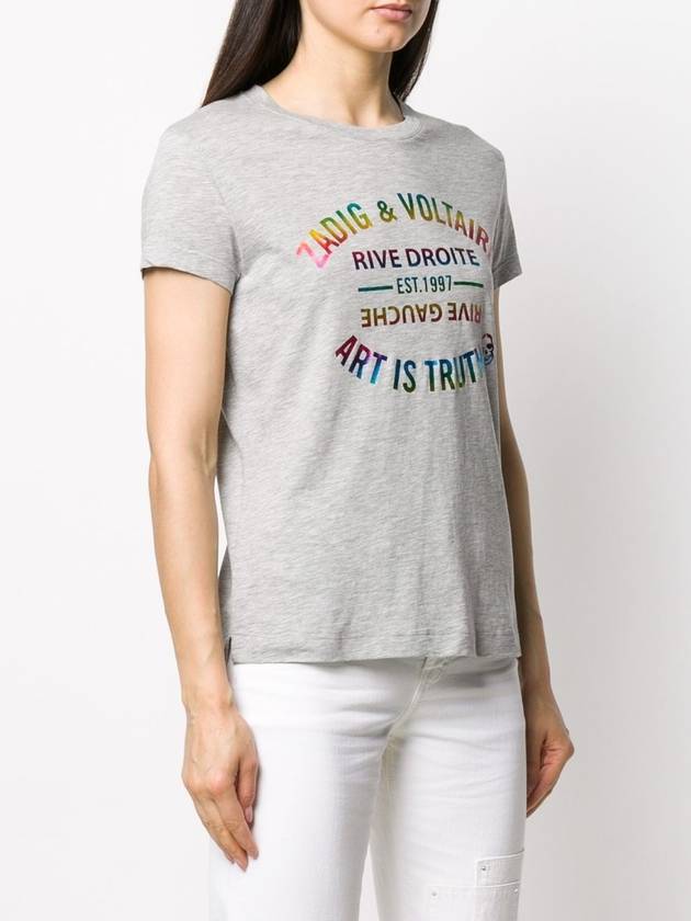 Zadig Voltaire Rainbow Logo Short Sleeve T Shirt SJTS1830F - ZADIG & VOLTAIRE - BALAAN 2