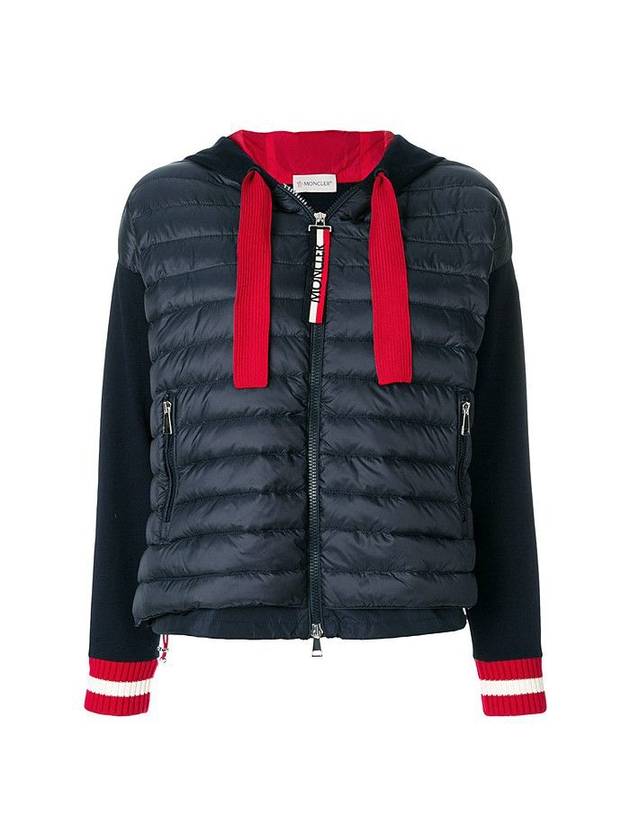 Hooded Cardigan Padded Red Navy - MONCLER - BALAAN 1