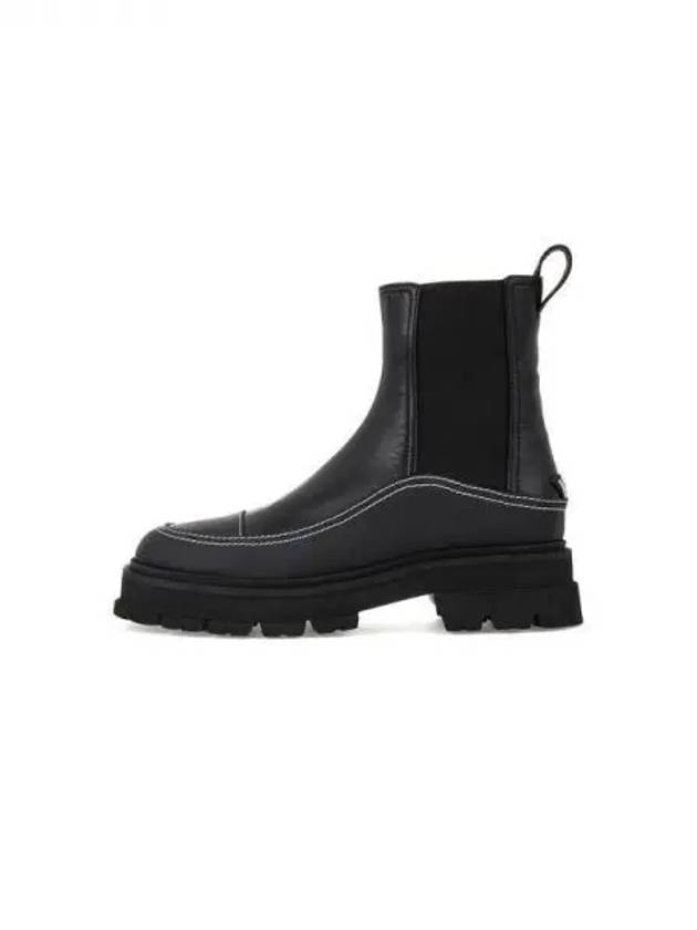 Women s Chunky Sole Leather Chelsea Boots Black 271991 - EMPORIO ARMANI - BALAAN 1