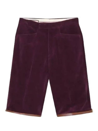 Velvet Buckle Shorts Red - GUCCI - BALAAN 2