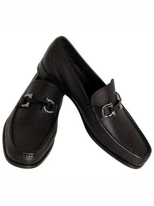 Gancini Suede Moccasin Loafers Black - SALVATORE FERRAGAMO - BALAAN 2