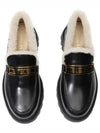 Code Brushed Calfskin Shearling Loafer Black - DIOR - BALAAN 2