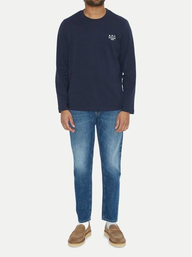 Item Logo Cotton Sweatshirt Navy - A.P.C. - BALAAN 5