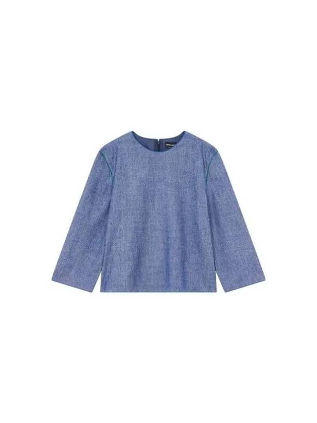 Women s color combination seam point blouse indigo - GIORGIO ARMANI - BALAAN 1