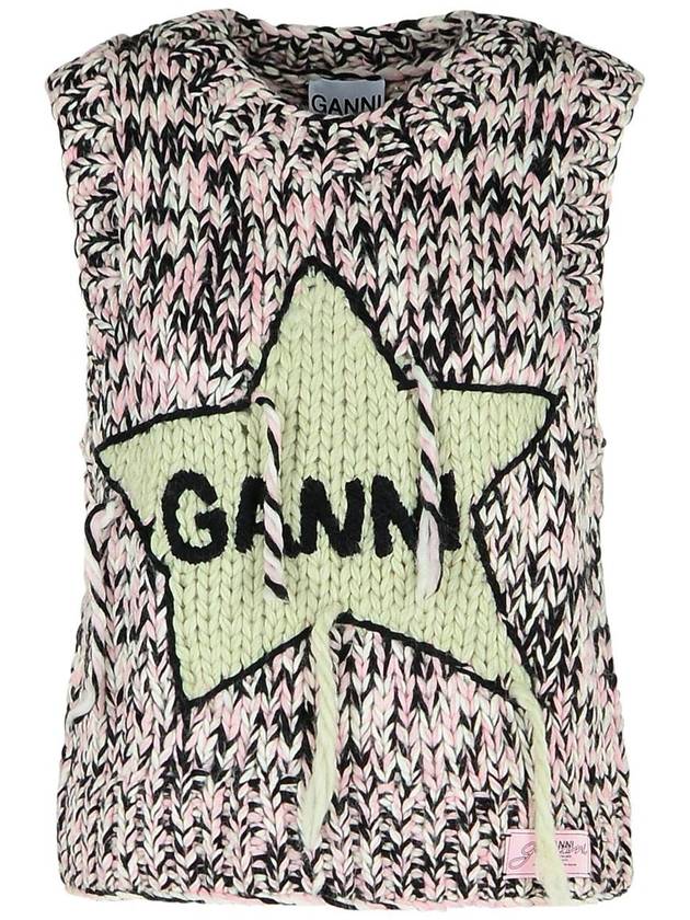 Ganni Pink Wool Vest - GANNI - BALAAN 1