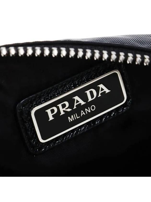 Re-Nylon and Saffiano Leather Clutch Bag Black - PRADA - BALAAN 9