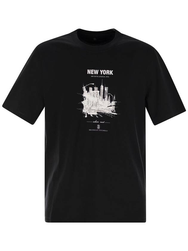 New York cotton jersey T-shirt - BRUNELLO CUCINELLI - BALAAN 1