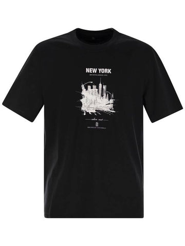 New York cotton jersey T-shirt - BRUNELLO CUCINELLI - BALAAN 1