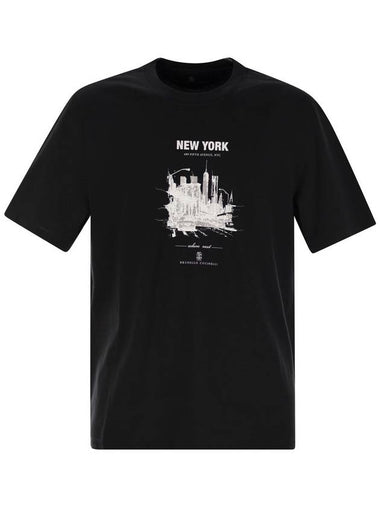 New York cotton jersey T-shirt - BRUNELLO CUCINELLI - BALAAN 1