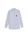 Black Heart Stripe Long Sleeve Shirt Blue - COMME DES GARCONS - BALAAN 2