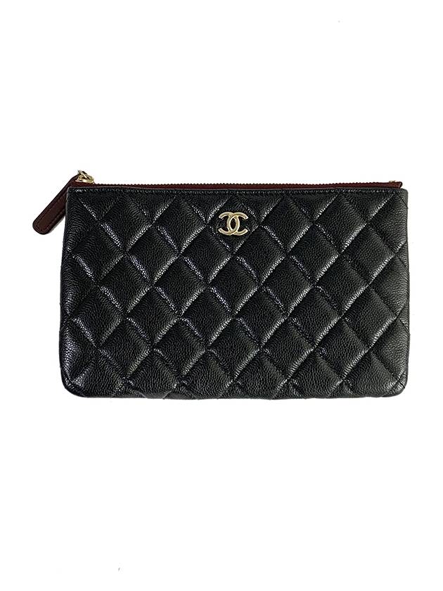 Classic Small Caviar Gold Pouch Bag Black - CHANEL - BALAAN 2