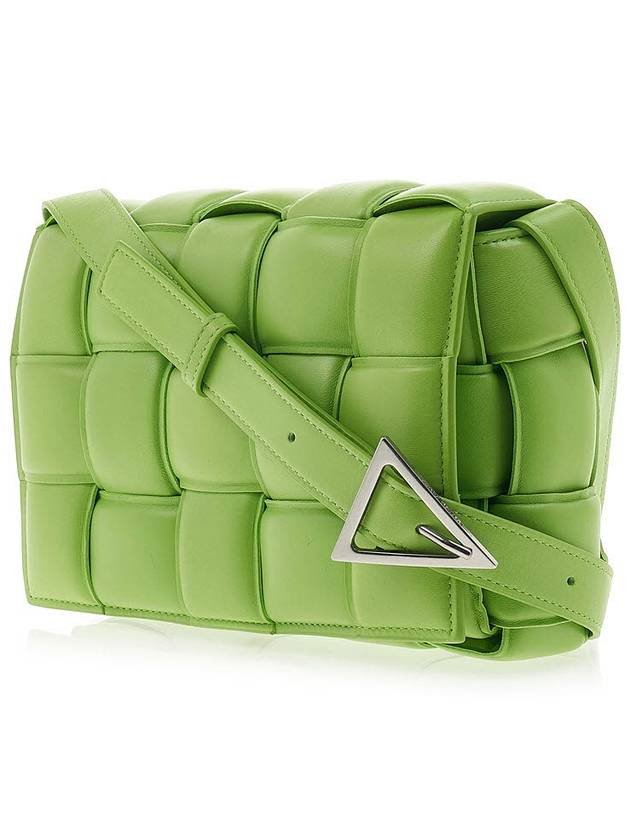 Silver Padded Cassette Cross Bag Acid Green - BOTTEGA VENETA - BALAAN 3