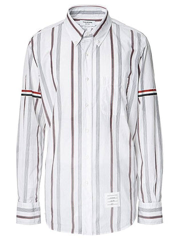 Armband striped poplin long sleeved shirt - THOM BROWNE - BALAAN 1