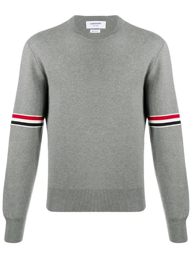 Men's Milan Stitch Armband Crew Neck Knit Top Light Grey - THOM BROWNE - BALAAN 2