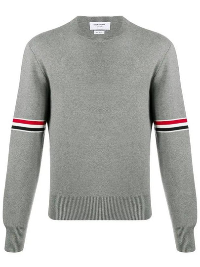 Men's Milan Stitch Armband Crew Neck Knit Top Light Grey - THOM BROWNE - BALAAN 2