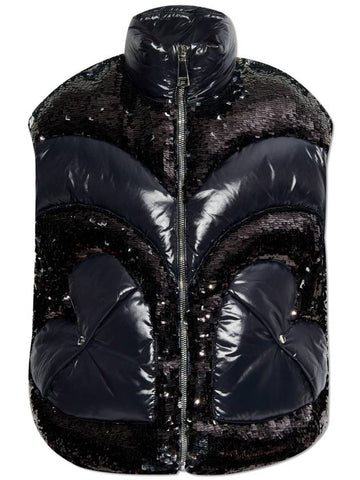 Khrisjoy Down Vest With Sequins, Women's, Black - KHRISJOY - BALAAN 1