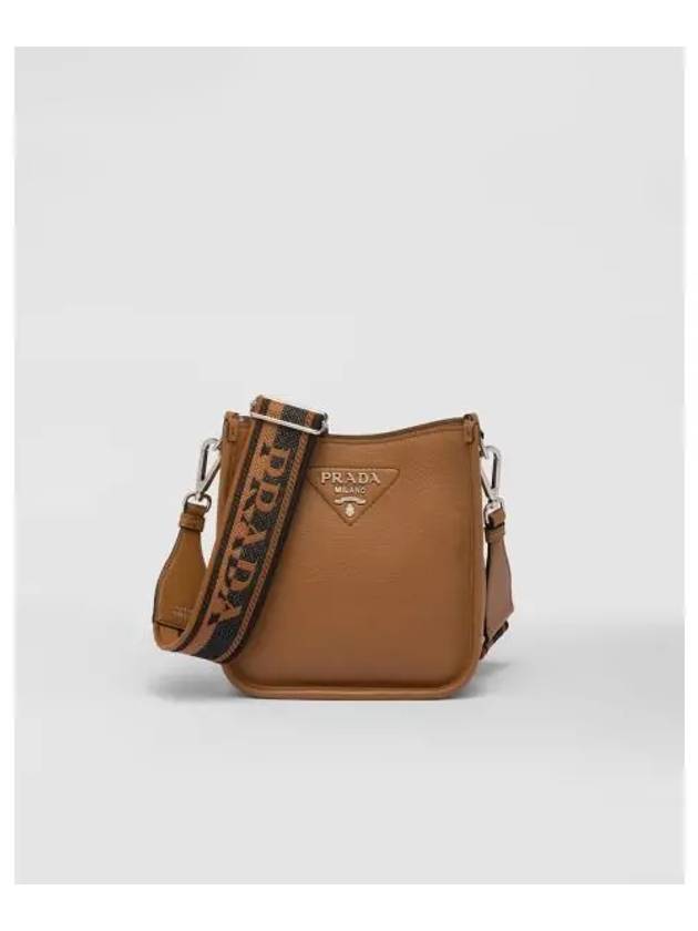 Leather Mini Shoulder Bag Caramel - PRADA - BALAAN 2