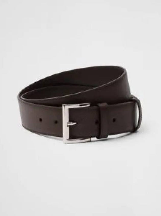 Saffiano Leather Belt Brown - PRADA - BALAAN 2