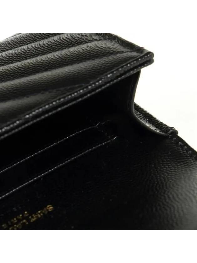 Monogram Envelope Small Half Wallet Black Gold - SAINT LAURENT - BALAAN 11