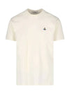 Chest ORB Logo Short Sleeve T-Shirt Beige - VIVIENNE WESTWOOD - BALAAN 3