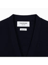 4 BAR sleeve navy women s wool V neck cardigan FKC207A 00014 415 - THOM BROWNE - BALAAN 2