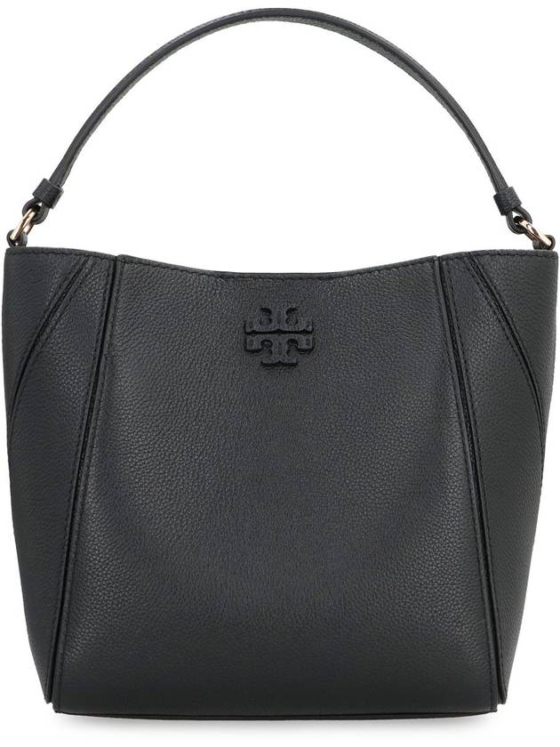 Mcgraw Logo Small Bucket Bag Black - TORY BURCH - BALAAN 3