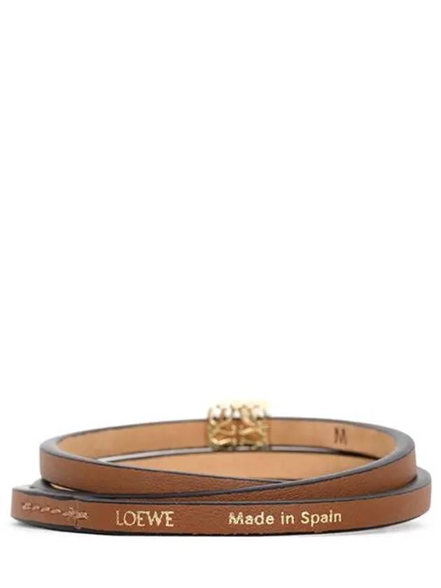 Anagram Twist Calfskin Bracelet Brown - LOEWE - BALAAN 3