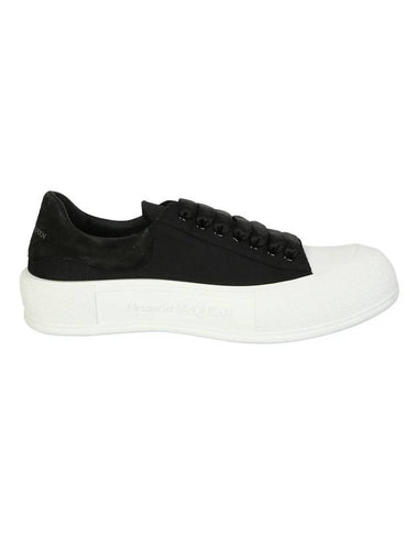 Deck Lace-up Plimsoll Low-top Sneakers Black - ALEXANDER MCQUEEN - BALAAN 1