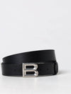 B Bold Buckle Leather Belt White Black - BALLY - BALAAN 3