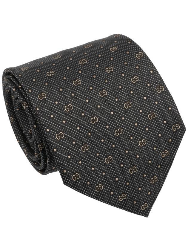 GG Dot Pattern Silk Tie Black - GUCCI - BALAAN 1