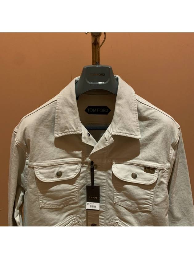 Trucker Denim Jacket Beige - TOM FORD - BALAAN 3