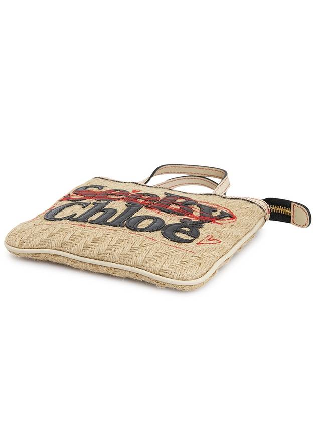 Lettering Logo Jute Tote Bag Beige - CHLOE - BALAAN 5