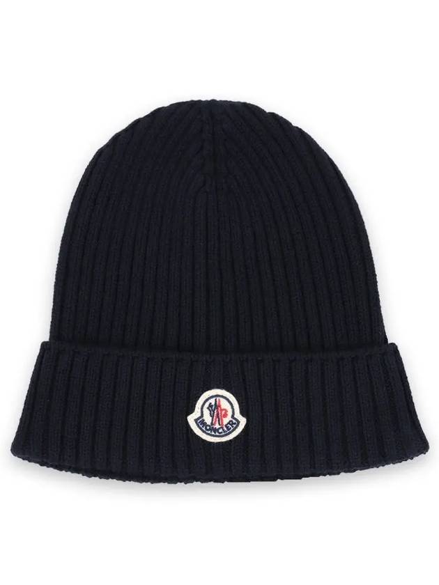 Kids Logo Patch Beanie Navy 3B00012 M1131 742 - MONCLER - BALAAN 2