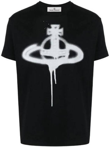 Spray ORB Classic Short Sleeve T-Shirt Black - VIVIENNE WESTWOOD - BALAAN 1