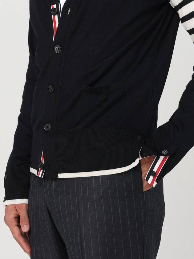 Wool 4-Bar Cardigan Black - THOM BROWNE - BALAAN 6