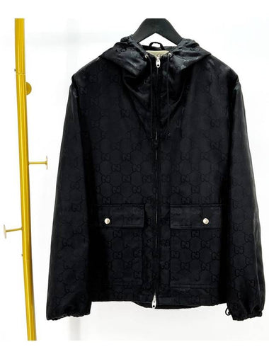 The Grid Hooded Jacket Black Size 44 - GUCCI - BALAAN 1