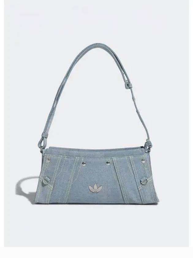 Logo Plaque Denim Shoulder Bag Light Blue - ADIDAS - BALAAN 2