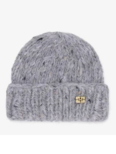 Chunky Marled Beanie Grey - GANNI - BALAAN 2