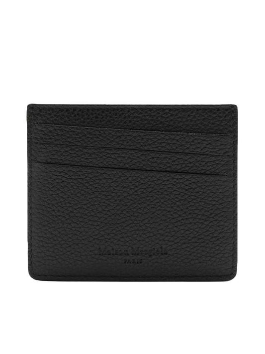 Stitched Diagonal Leather Card Wallet Black - MAISON MARGIELA - BALAAN 1