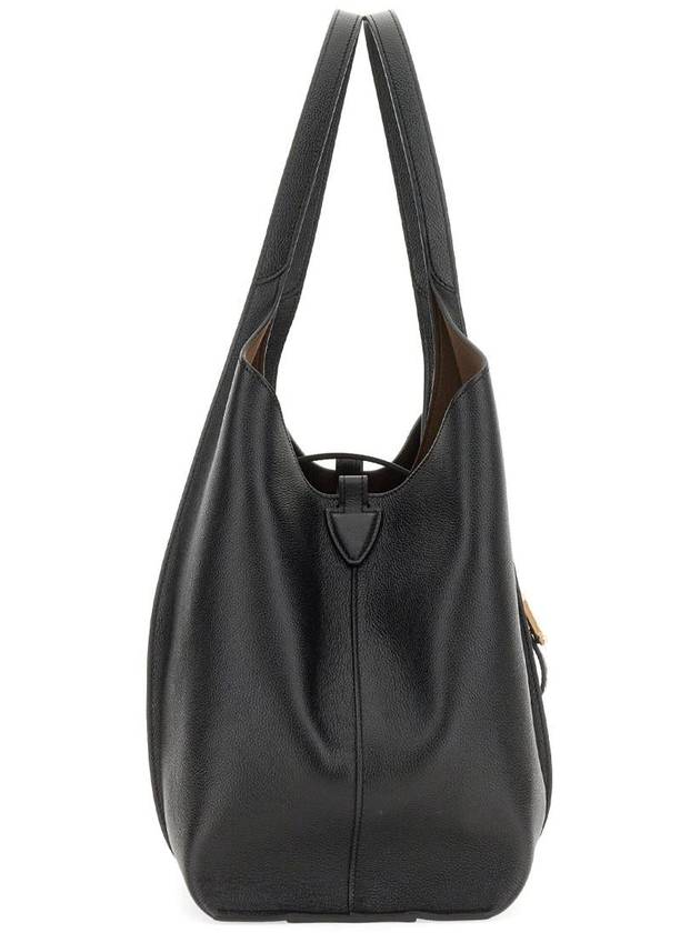 Logo T Timeless Leather Tote Bag Black - TOD'S - BALAAN 4