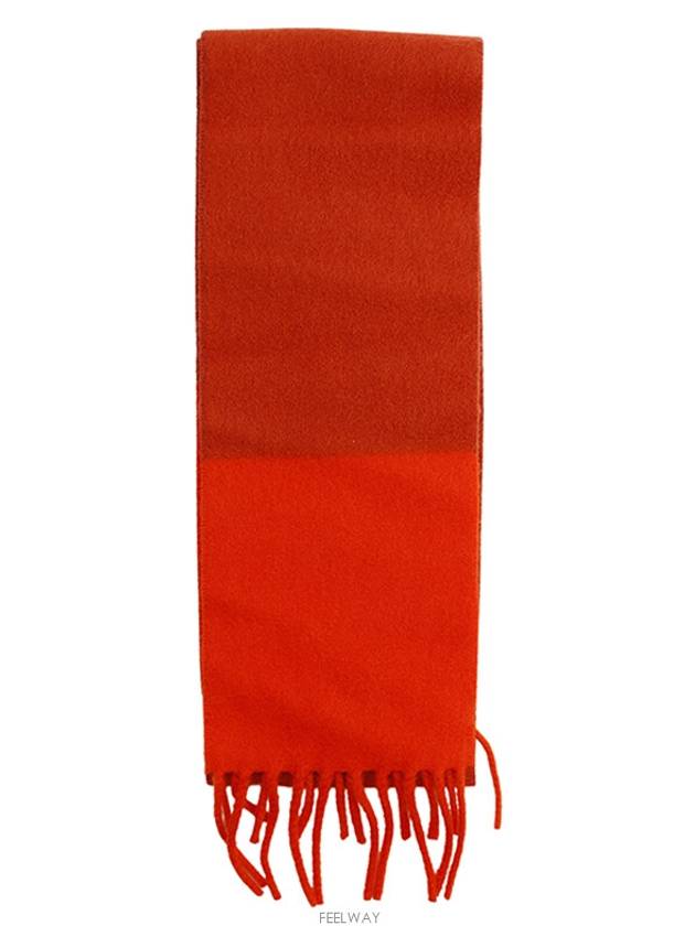 Cashmere muffler burgundy orange 71377 - HERMES - BALAAN 1