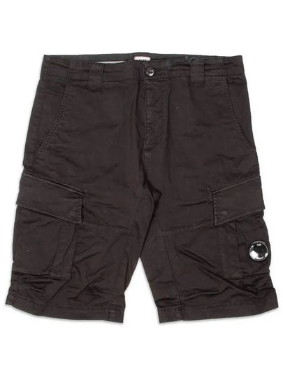 Lens Wappen Stretch Satin Cargo Shorts Black - CP COMPANY - BALAAN 2