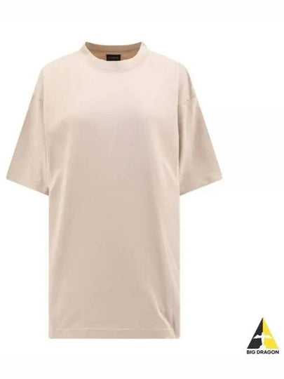 Logo Print Short Sleeve T-Shirt Beige - BALENCIAGA - BALAAN 2