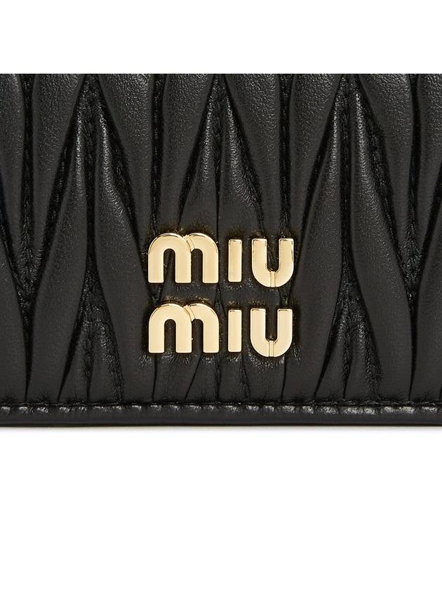 Matelasse Nappa Leather Card Wallet Black - MIU MIU - BALAAN 6