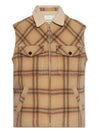 Kiran Check Mustang Vest Camel - ISABEL MARANT - BALAAN 2