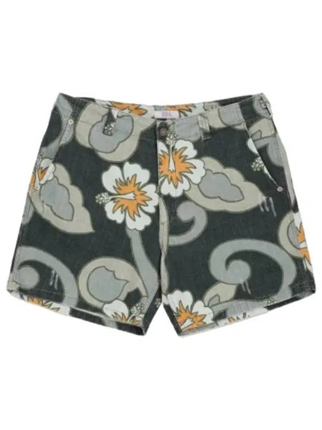 Floral Print Bermida Shorts Gray - ERL - BALAAN 1