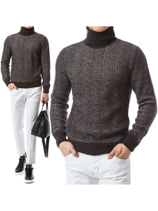 Color combination pattern wool turtleneck knit IMLMML183 IM55031 920BC - RVR LARDINI - BALAAN 1