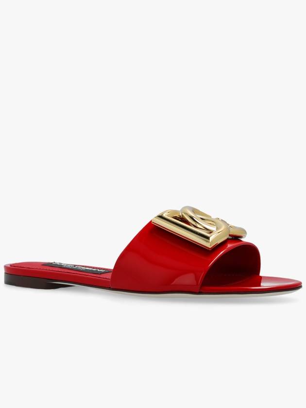 logo decorated leather slider sandals CQ0455A1037 - DOLCE&GABBANA - BALAAN 5