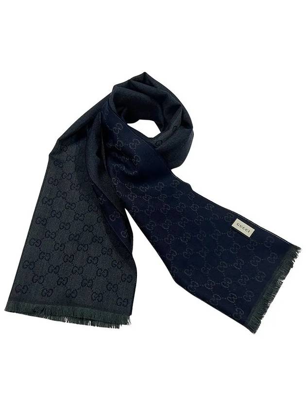 GG Microssima Two-Tone Wool Muffler Navy - GUCCI - BALAAN 6